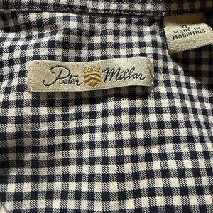 Peter Millar Navy and White Gingham Shirt